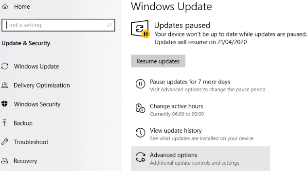 Desactive las actualizaciones automáticas para mejores juegos en Windows 10