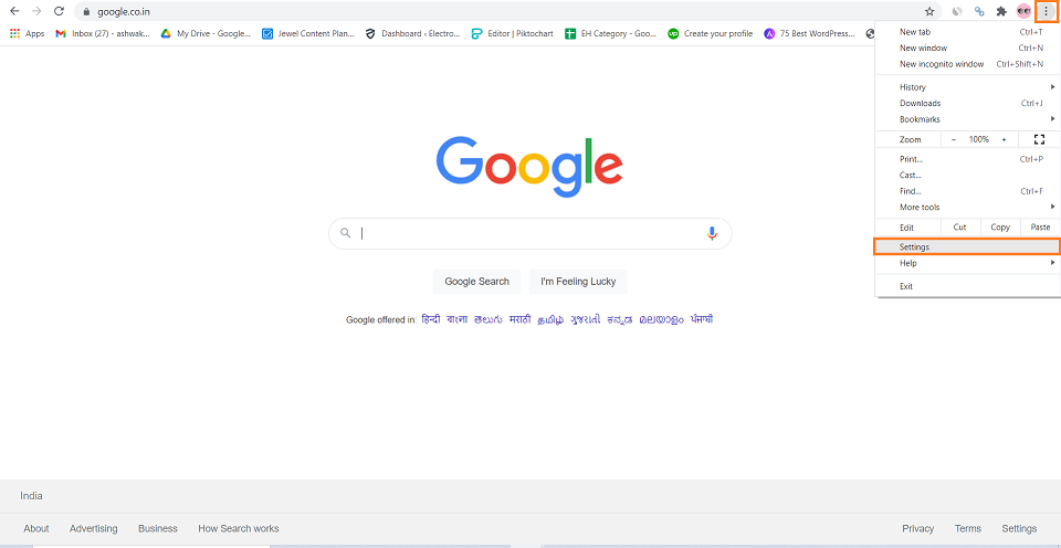 configuración de google